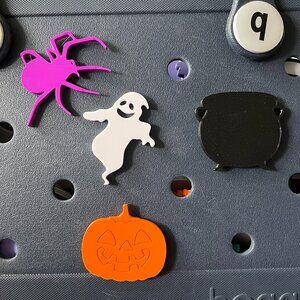 Set of 4 Bitty Halloween Bogg Charms-Pumpkin-Ghost-Spider-Cauldron